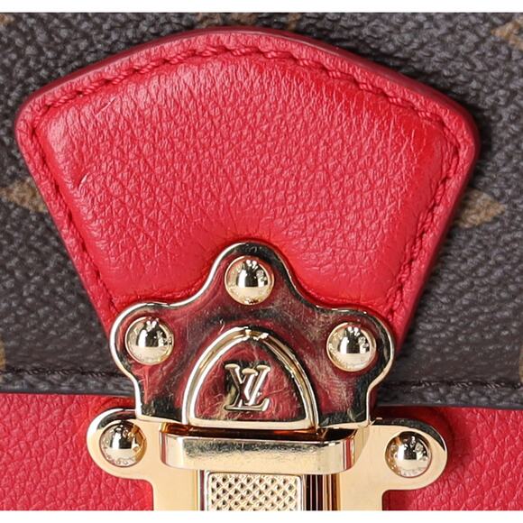 Louis Vuitton Victoire Brown Monogram Shoulder Bag M41731 Cerise Red Canvas - Picture 2 of 8
